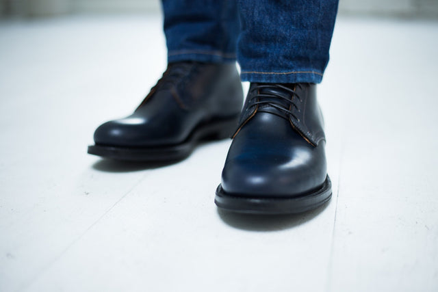 Derby Boot Unglazed Navy Shell Cordovan - VIBERG