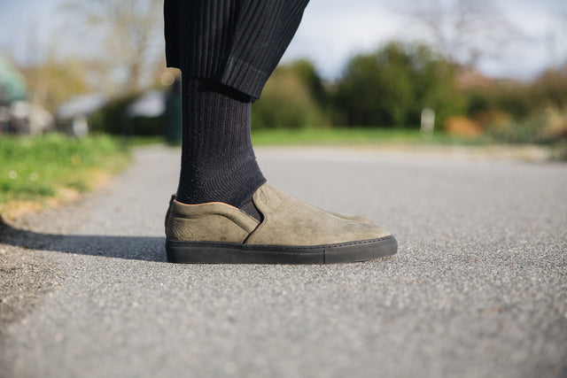 Slip On in Olive & White Hyperlapse - VIBERG