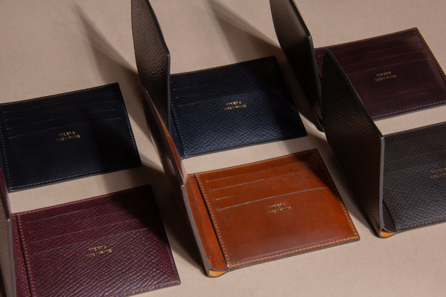 Viberg Billfold - Mahogany Hatchgrain Shell Cordovan - VIBERG