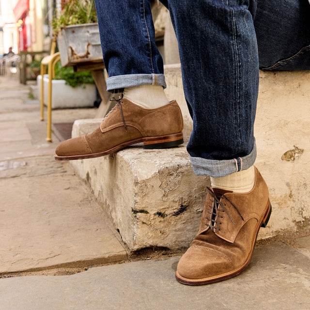 Navvy Cut Shoe - Bison Janus Calf Suede - VIBERG