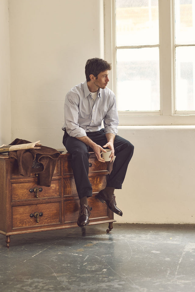 Navvy Cut Shoe - Ebony Kangaroo - VIBERG