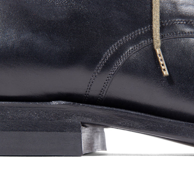 Navvy Cut Shoe - Nero Kangaroo - VIBERG