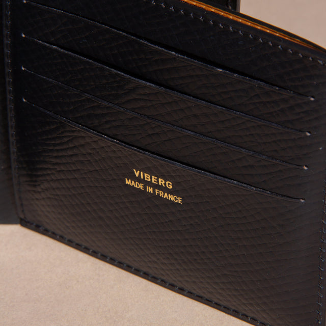 Viberg Billfold - Black Hatchgrain Shell Cordovan - VIBERG