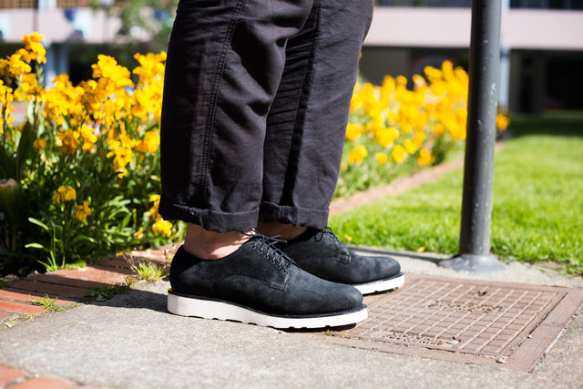 Derby Shoe Charcoal Chamois Roughout