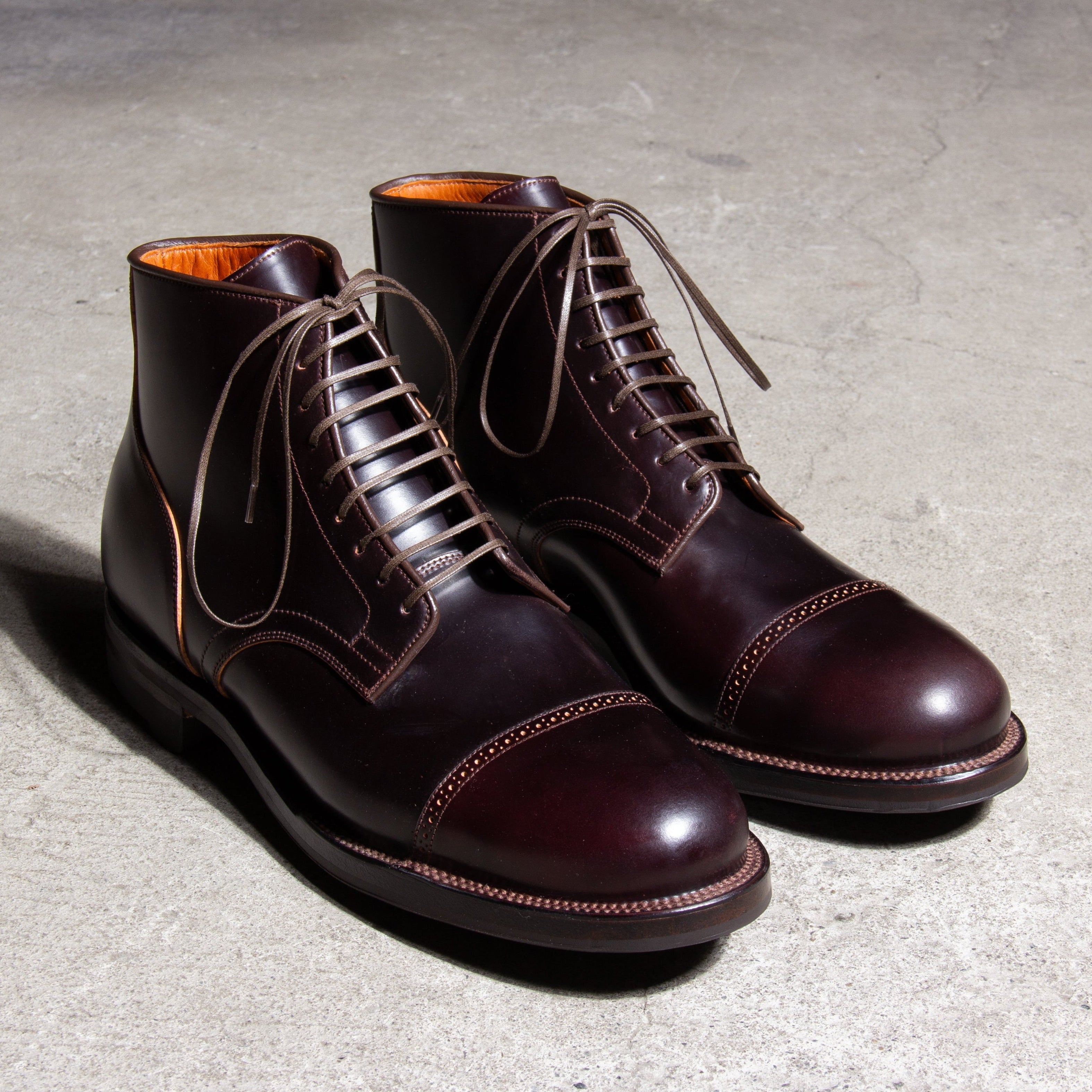 Viberg Dress Boots | Navvy Boot™ Mahogany Boxboard Cordovan – VIBERG