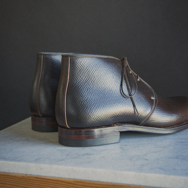 Uplands Boot - Mahogany Hatchgrain Shell Cordovan® - VIBERG